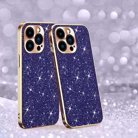 Custodia Silicone Cover Morbida Bling-Bling AC1 per Apple iPhone 13 Pro Max Viola