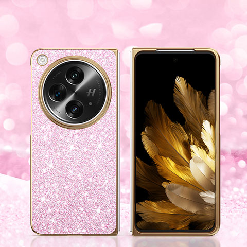 Custodia Silicone Cover Morbida Bling-Bling GS1 per OnePlus Open 5G Oro Rosa