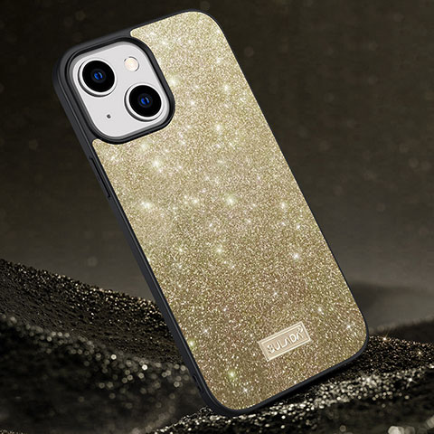 Custodia Silicone Cover Morbida Bling-Bling LD1 per Apple iPhone 13 Oro