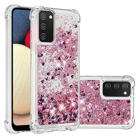 Custodia Silicone Cover Morbida Bling-Bling S01 per Samsung Galaxy A02s Rosso
