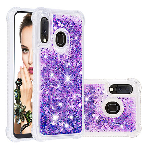 Custodia Silicone Cover Morbida Bling-Bling S01 per Samsung Galaxy A20e Viola