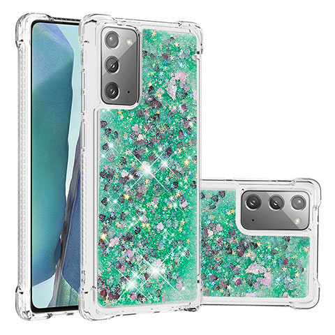 Custodia Silicone Cover Morbida Bling-Bling S01 per Samsung Galaxy Note 20 5G Verde