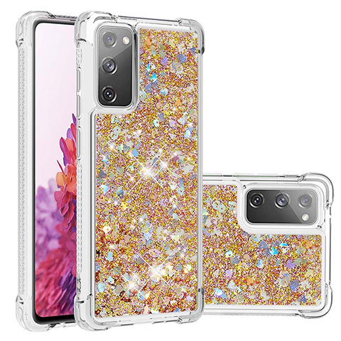 Custodia Silicone Cover Morbida Bling-Bling S01 per Samsung Galaxy S20 FE 5G Oro