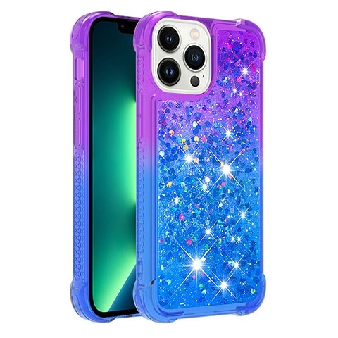 Custodia Silicone Cover Morbida Bling-Bling S02 per Apple iPhone 13 Pro Max Viola