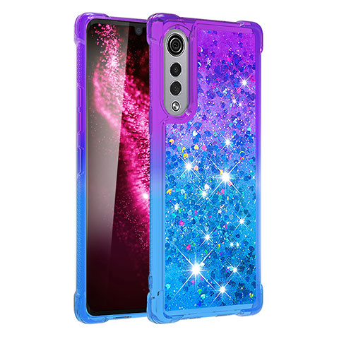 Custodia Silicone Cover Morbida Bling-Bling S02 per LG Velvet 4G Viola