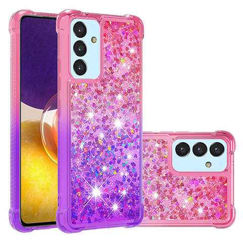 Custodia Silicone Cover Morbida Bling-Bling S02 per Samsung Galaxy A82 5G Rosa Caldo