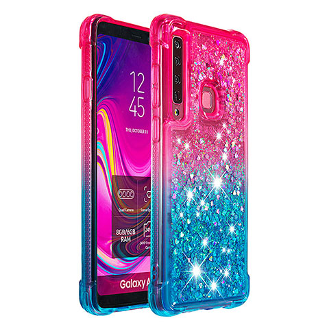 Custodia Silicone Cover Morbida Bling-Bling S02 per Samsung Galaxy A9 (2018) A920 Rosa