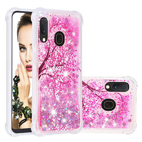 Custodia Silicone Cover Morbida Bling-Bling S03 per Samsung Galaxy A20e Rosa Caldo