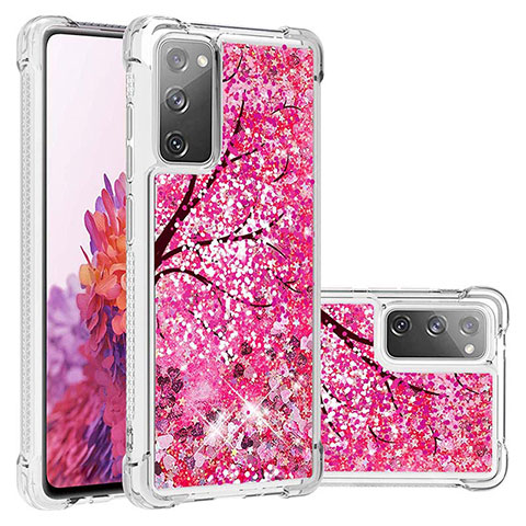 Custodia Silicone Cover Morbida Bling-Bling S03 per Samsung Galaxy S20 Lite 5G Rosa Caldo