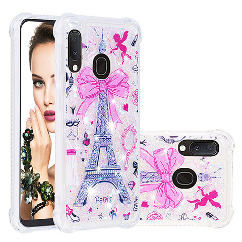 Custodia Silicone Cover Morbida Bling-Bling S04 per Samsung Galaxy A20e Multicolore