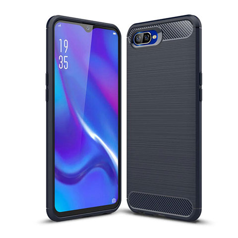 Custodia Silicone Cover Morbida Line C01 per Oppo K1 Blu