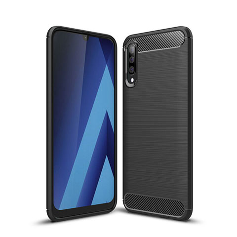 Custodia Silicone Cover Morbida Line C01 per Samsung Galaxy A70S Nero