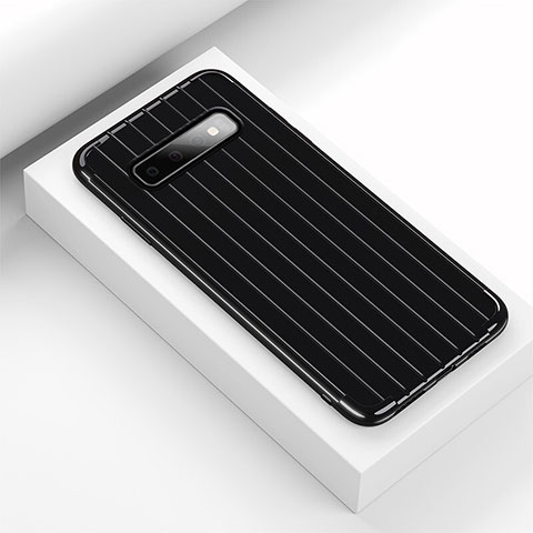 Custodia Silicone Cover Morbida Line C01 per Samsung Galaxy S10 Nero