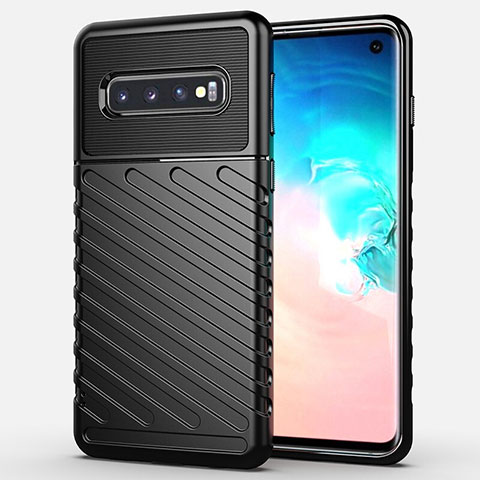 Custodia Silicone Cover Morbida Line C02 per Samsung Galaxy S10 5G Nero