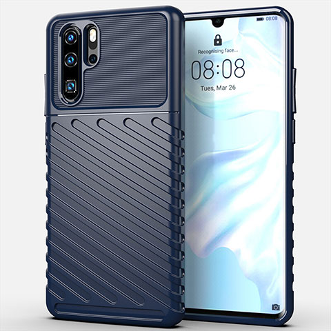 Custodia Silicone Cover Morbida Line C03 per Huawei P30 Pro Blu