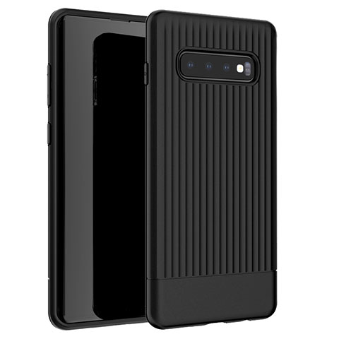 Custodia Silicone Cover Morbida Line L01 per Samsung Galaxy S10 Plus Nero