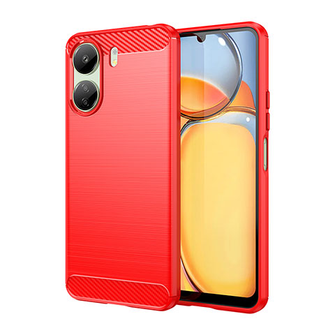 Custodia Silicone Cover Morbida Line MF1 per Xiaomi Redmi 13C Rosso
