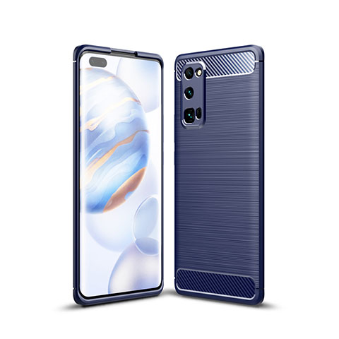 Custodia Silicone Cover Morbida Line per Huawei Honor 30 Pro Blu