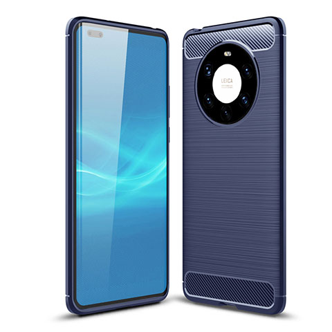 Custodia Silicone Cover Morbida Line per Huawei Mate 40 Pro+ Plus Blu