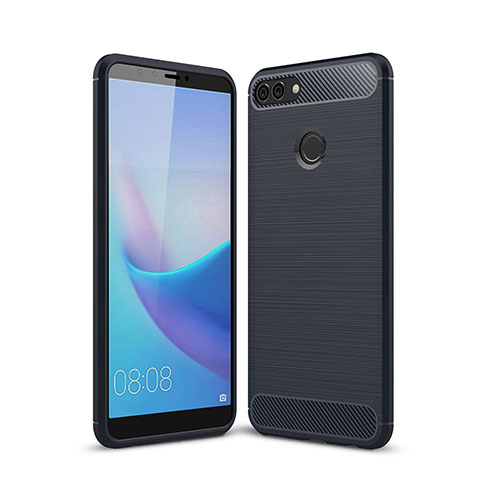 Custodia Silicone Cover Morbida Line per Huawei Y9 (2018) Blu