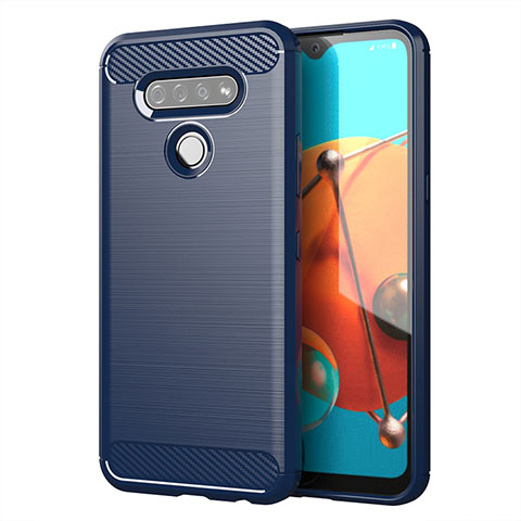 Custodia Silicone Cover Morbida Line per LG K51 Blu