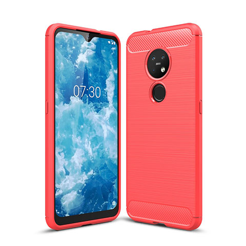 Custodia Silicone Cover Morbida Line per Nokia 7.2 Rosso