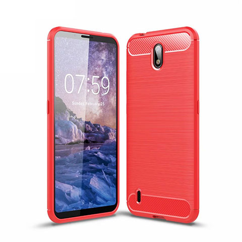 Custodia Silicone Cover Morbida Line per Nokia C1 Rosso