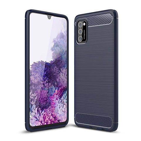 Custodia Silicone Cover Morbida Line per Samsung Galaxy A02s Blu