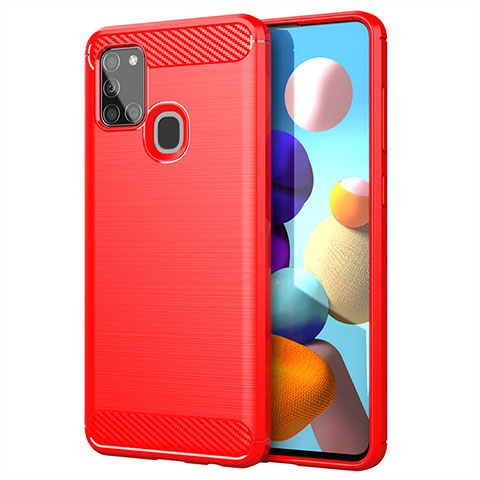 Custodia Silicone Cover Morbida Line per Samsung Galaxy A21s Rosso