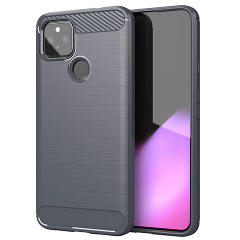 Custodia Silicone Cover Morbida Line S01 per Google Pixel 5 Grigio