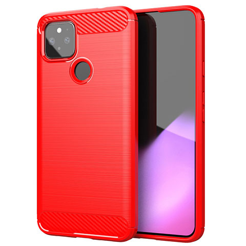 Custodia Silicone Cover Morbida Line S01 per Google Pixel 5 Rosso