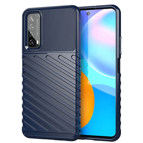 Custodia Silicone Cover Morbida Line S01 per Huawei Y7a Blu