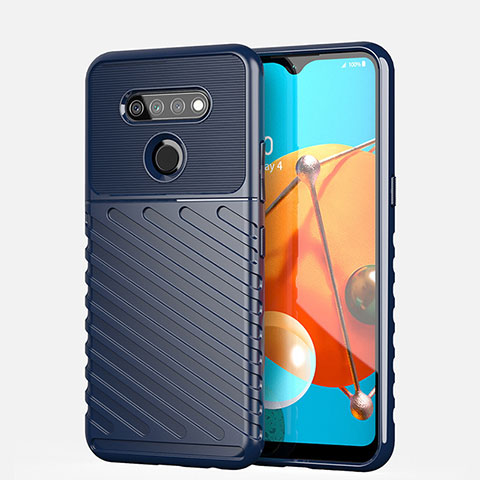 Custodia Silicone Cover Morbida Line S01 per LG K51 Blu