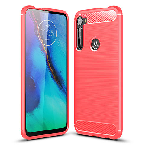 Custodia Silicone Cover Morbida Line S01 per Motorola Moto One Fusion Plus Rosso