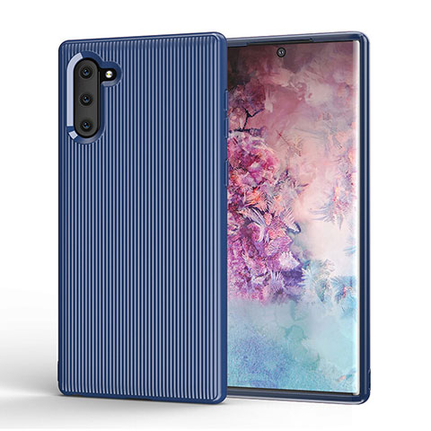 Custodia Silicone Cover Morbida Line S01 per Samsung Galaxy Note 10 5G Blu