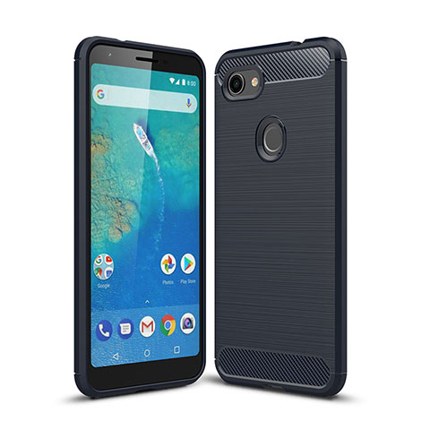 Custodia Silicone Cover Morbida Line WL1 per Google Pixel 3a XL Blu