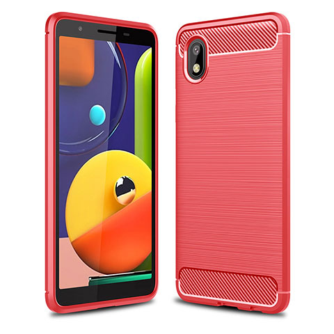 Custodia Silicone Cover Morbida Line WL1 per Samsung Galaxy A01 Core Rosso