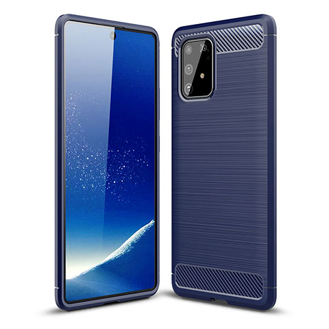Custodia Silicone Cover Morbida Line WL1 per Samsung Galaxy A91 Blu