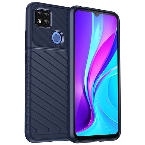 Custodia Silicone Cover Morbida Spigato MF1 per Xiaomi Redmi 9 India Blu