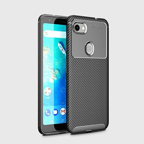 Custodia Silicone Cover Morbida Spigato per Google Pixel 3a XL Nero