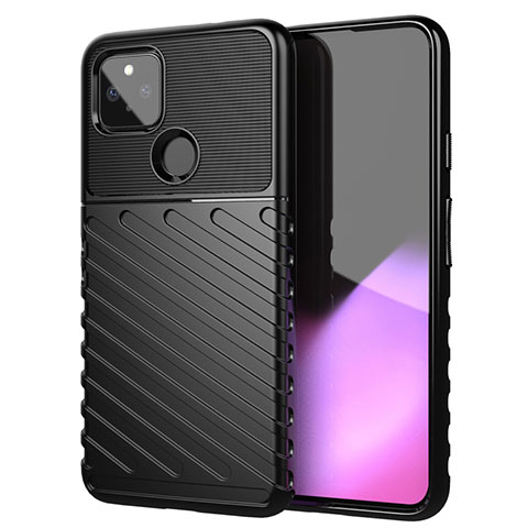 Custodia Silicone Cover Morbida Spigato per Google Pixel 4a 5G Nero