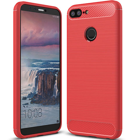 Custodia Silicone Cover Morbida Spigato per Huawei Honor 9 Lite Rosso