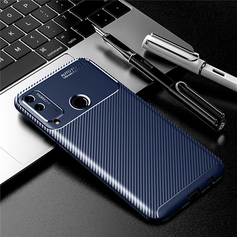 Custodia Silicone Cover Morbida Spigato per Huawei Honor Play4T Blu