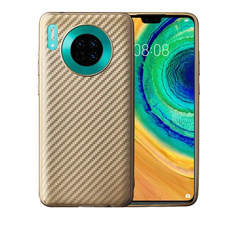 Custodia Silicone Cover Morbida Spigato per Huawei Mate 30 Oro