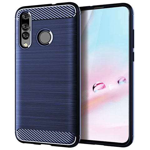 Custodia Silicone Cover Morbida Spigato per Huawei Nova 4e Blu