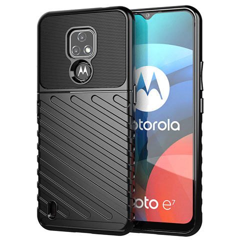 Custodia Silicone Cover Morbida Spigato per Motorola Moto E7 (2020) Nero