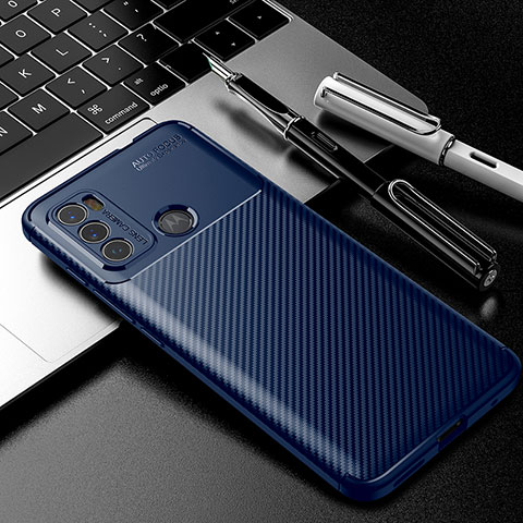 Custodia Silicone Cover Morbida Spigato per Motorola Moto G40 Fusion Blu