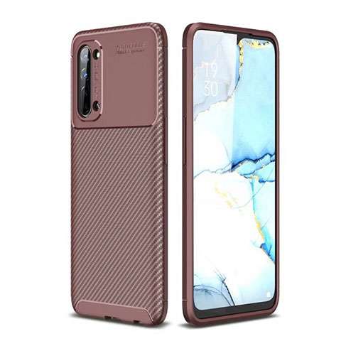 Custodia Silicone Cover Morbida Spigato per Oppo Find X2 Lite Marrone