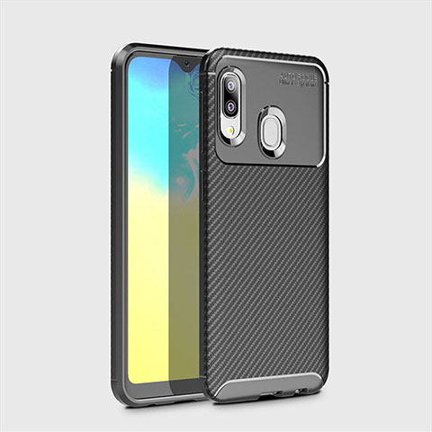 Custodia Silicone Cover Morbida Spigato per Samsung Galaxy A20e Nero