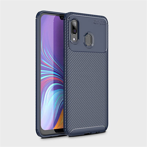 Custodia Silicone Cover Morbida Spigato per Samsung Galaxy A40 Blu